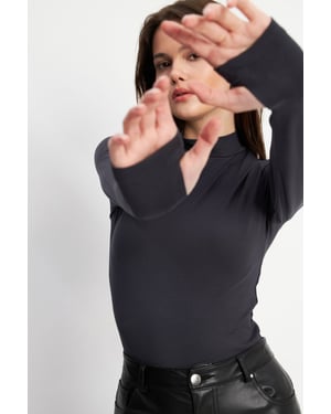 Women's Slim Fit Half Turtleneck Bodysuit