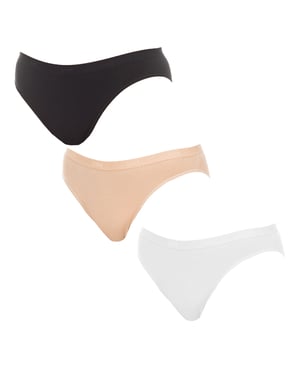 Pack-3 Les Pockets panties elastic fabric D4H00 woman