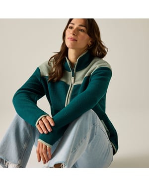 Regatta Womens/Ladies Frankie Borg Full Zip Fleece Jacket (Deep Pine/Glacier)