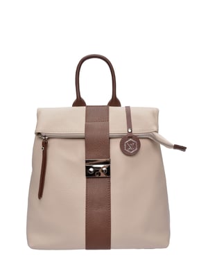 Luisa Vannini Beige Rundleer Tas