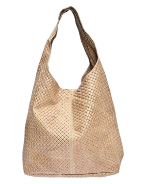 Luisa Vannini Beige Rundleer Tas