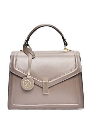 Luisa Vannini Beige Rundleer Tas