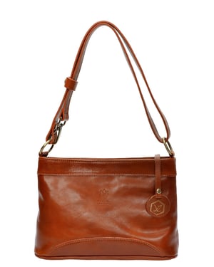 Luisa Vannini Brown Rundleer Tas