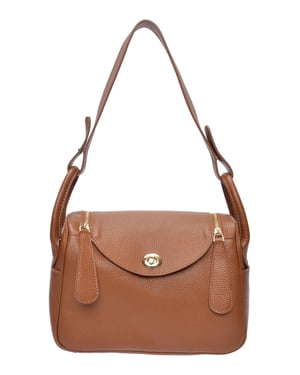 Luisa Vannini Brown Rundleer Tas
