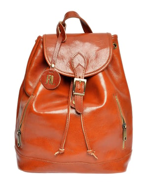 Anna Luchini Brown Rundleer Tas