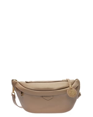 Roberta M Beige Rundleer Tas
