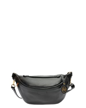 Roberta M Zwart Rundleer Tas
