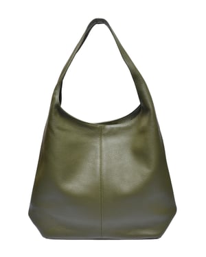 Anna Luchini Khaki Rundleer Tas