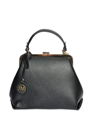 Roberta M Zwart Rundleer Tas