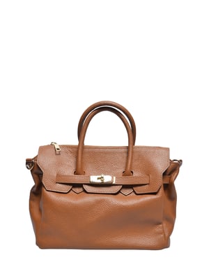 Luisa Vannini COGNAC Rundleer Tas