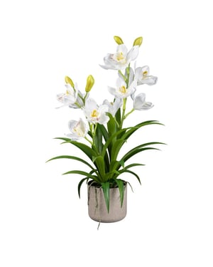 Kopu ® kunstorchidee 58 cm - in grijze melamine pot cymbidium
