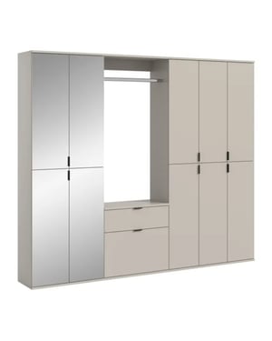 Furnilux Garderobecombinatie kasjmier moderne opbergkast met spiegel 213 cm breed