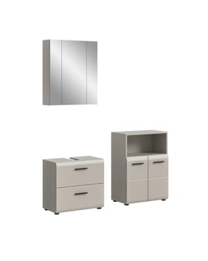 Furnilux Moderne badcombinatie in kasjmier ruime opbergkast met spiegels 135x185 cm