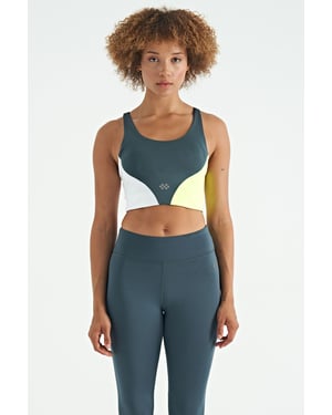 Women's Colour-block Cropped Sports Top