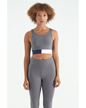 Crop Sleeveless Color-block Sports Top
