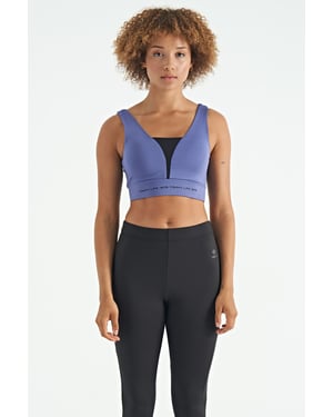 Women's Color-Blocked Sleeveless Crop Sports Top
