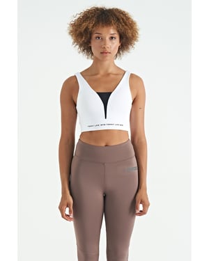 Women's Color-Blocked Sleeveless Crop Sports Top