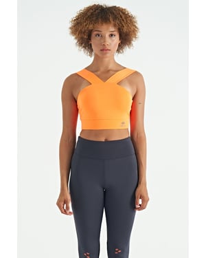 Women's Cropped Sleeveless V-neck Sports Top
