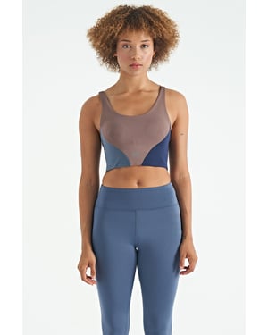 Women's Colour-block Cropped Sports Top