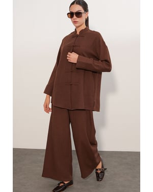 2-delige set met oversized overhemd en broek