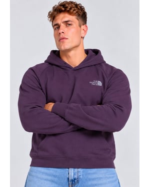 The North Face Mens Raglan Graphic Box NSE Pullover Hoodie in Purple