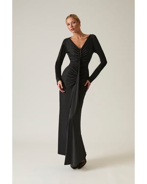 Sculpted Black Maxi Dress