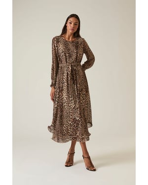 Leopard Maxi Wave Hem Dress