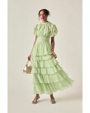 Ruffle Tiered Maxi Dress – Sage Green