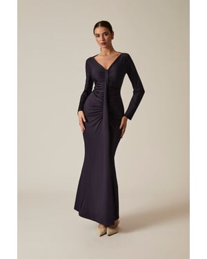 Sculpted Navy Maxi Dress
