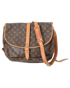 Louis Vuitton Saumur 35 Messenger Bag in Brown Coated Canvas