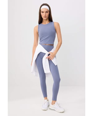 TRENDYOLMİLLA Dames Blauw Effen Mouwloos Regular fit Blouses