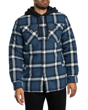 Superdry Borg Gevoerde Overshirt Met Capuchon, Blauw