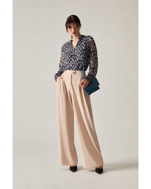 Blue Abstract Print Top