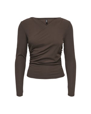 Only onllexi l/s wrap top jrs 15383493 coffee bean