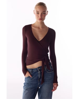 Cashmere Envelope Long Sleeve Blouse