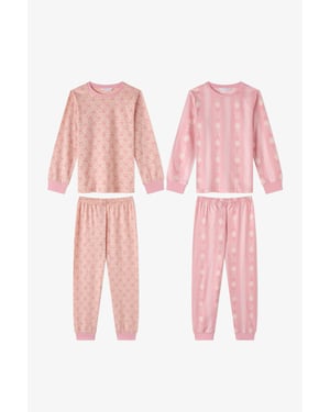 Penti Whisper Bows katoenen pyjamaset met lange mouwen voor meisjes