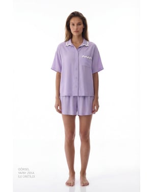 Penti Ella pyjamaset med spets, shorts och kort ärm