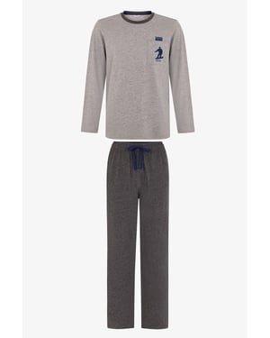 Penti Snow Glide pyjamaset för herr med lång ärm