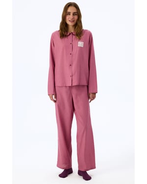Rosy pyjamasset med långärmad skjorta och byxor