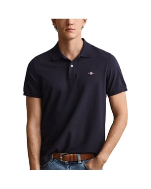 Mens Polo Shirt Regular Fit Pique Golf Tee Shorts Sleeve Shield Tennis Top