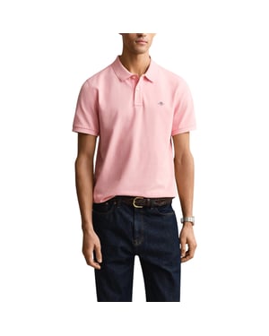 Mens Polo Shirt Regular Fit Pique Golf Tee Shorts Sleeve Shield Tennis Top