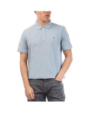 Mens Polo Shirt Regular Fit Pique Golf Tee Shorts Sleeve Shield Tennis Top