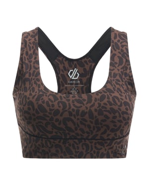 Dare 2B Womens/Ladies Influential Leopard Print Sports Bra (Hot Fudge)