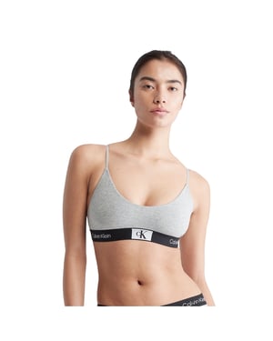 Calvin Klein Dames-bralette met driehoekige cups en spaghettibandjes (Grijze Heide)