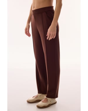 Mid-waist Oversized Straight-leg Jersey Trousers