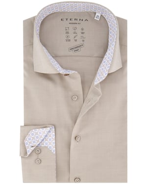 Eterna Performance overhemd beige
