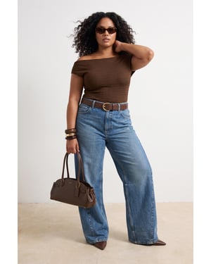 Trendyol Curve Dam Brun Enfärgad Ärmlös Figursydd Plus size Blusar