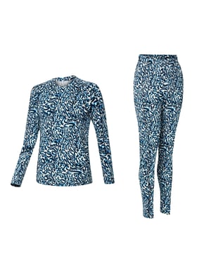 Dare 2B Womens/Ladies Exchange III Animal Print Thermal Base Layer Set (Blue/White)