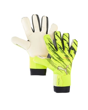 Puma Unisex-målvaktshandskar för vuxna: Ultra Ultimate Hybrid (Lime/Svart)