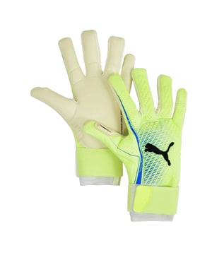 Puma Unisex-målvaktshandskar för vuxna: Ultra Ultimate Hybrid (Grön/blå)